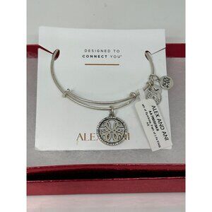 Alex and Ani Path of Life Charm Bangle Bracelet Silver Tone Positive Energy READ